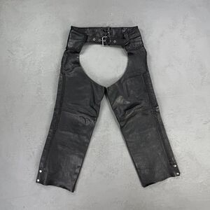 Vintage Bonus Genuine Leather Chaps w/ Braided Detailing Women's L, Fits 32 - 37